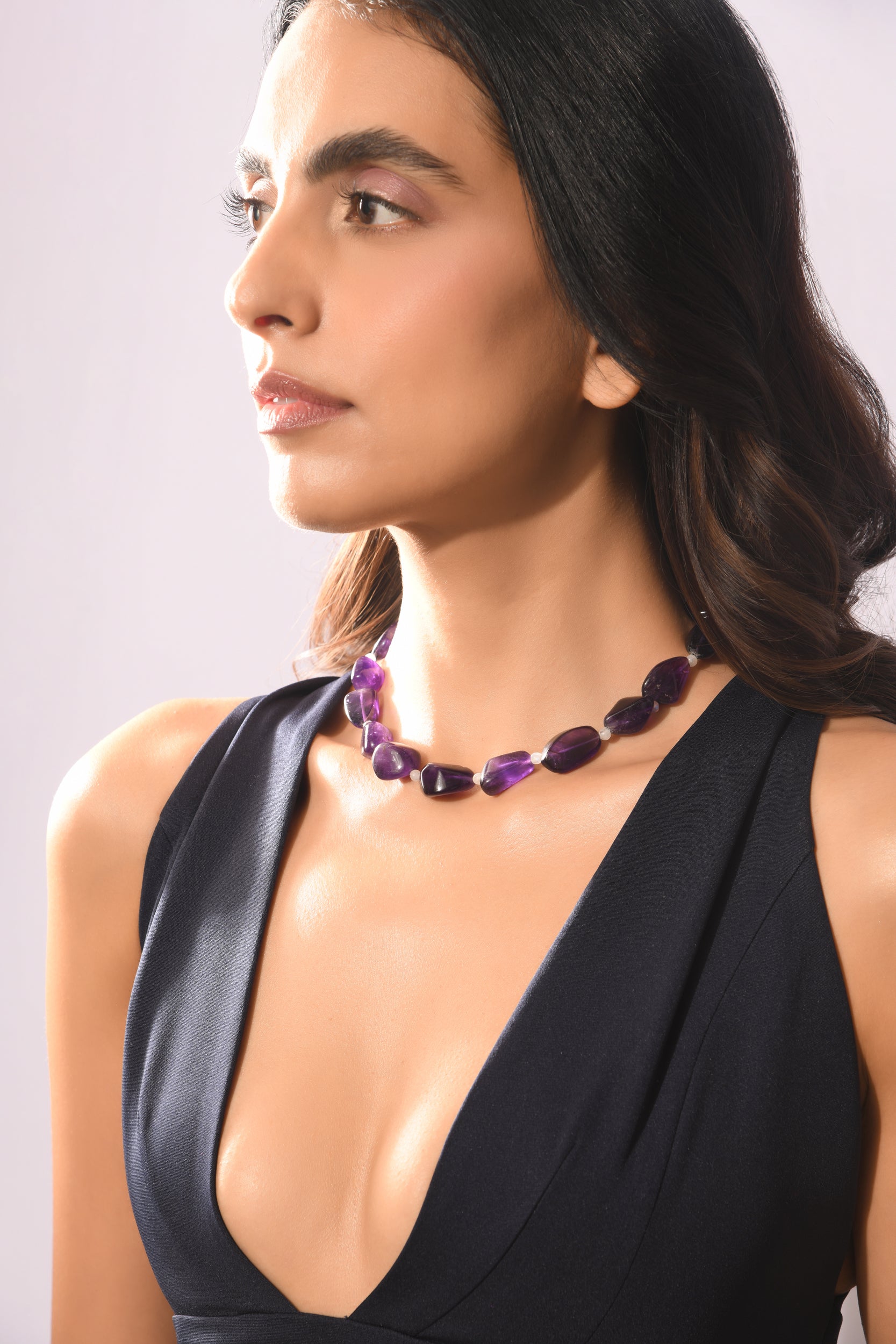 Violet Veil Tumble Necklace