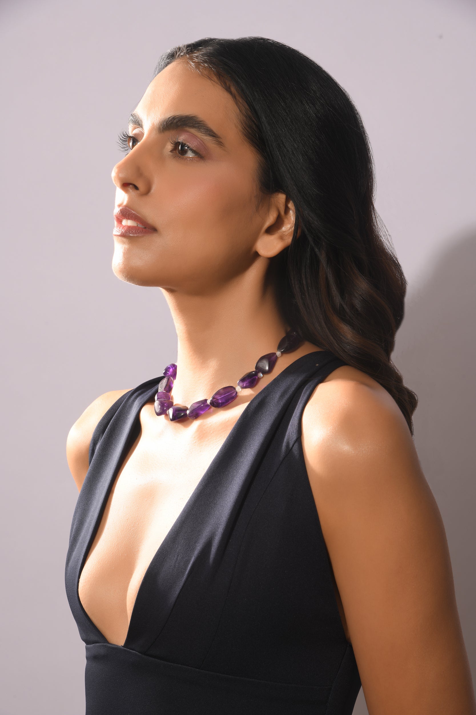 Violet Veil Tumble Necklace