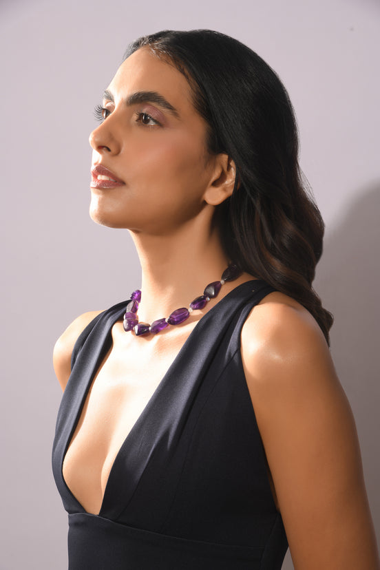 Violet Veil Tumble Necklace