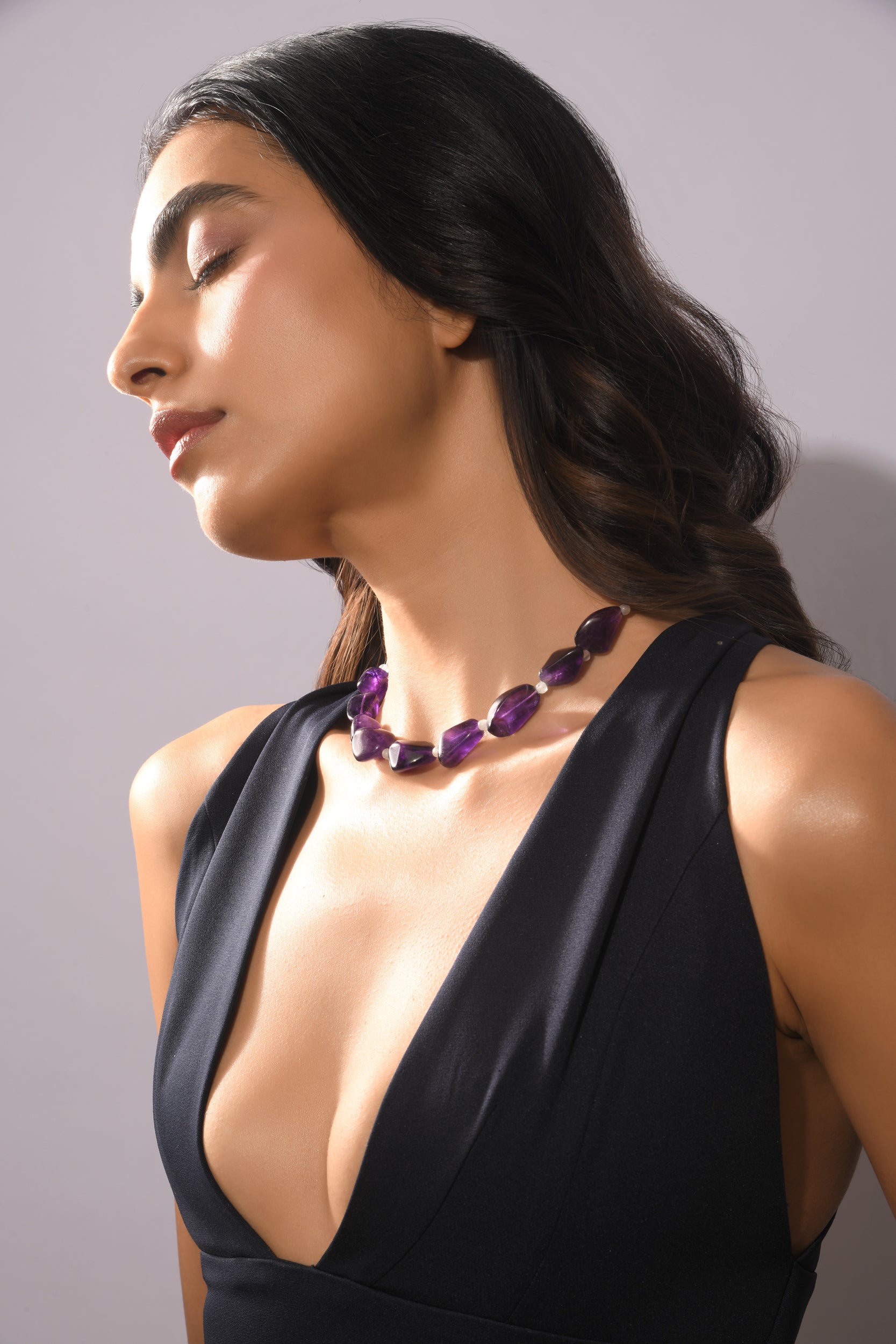 Violet Veil Tumble Necklace