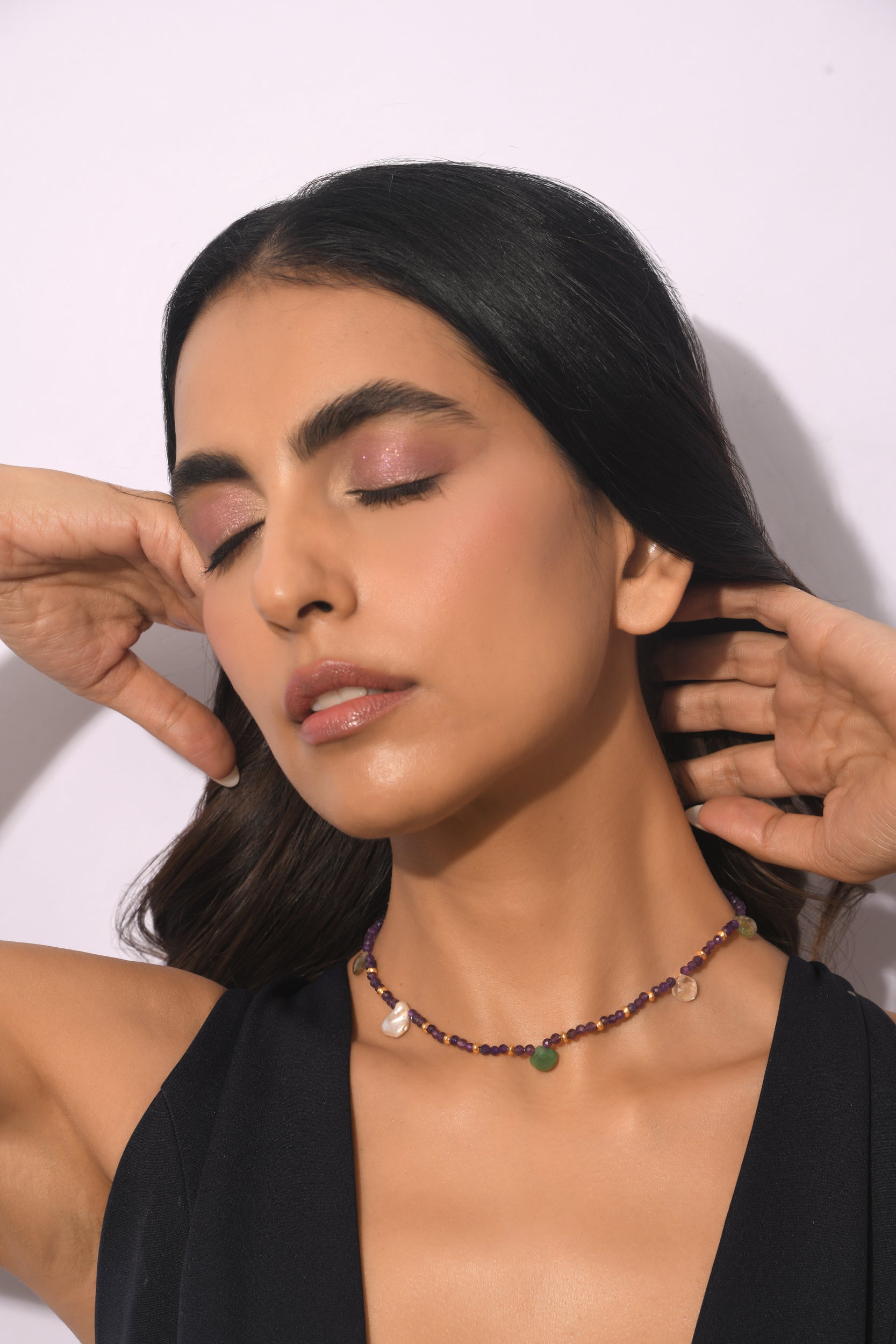 Violet Veil Choker (Amethyst multi)