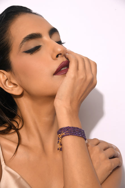 Violet Veil Beaded Bracelet