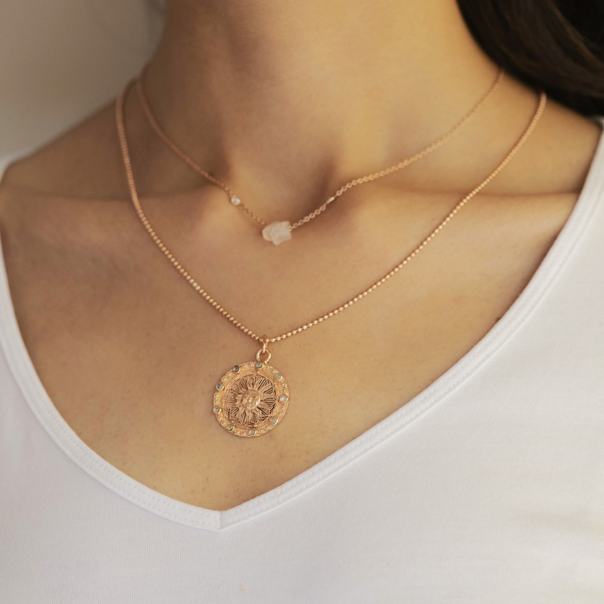 Ra Pendant + Chain Set (Rose Gold)